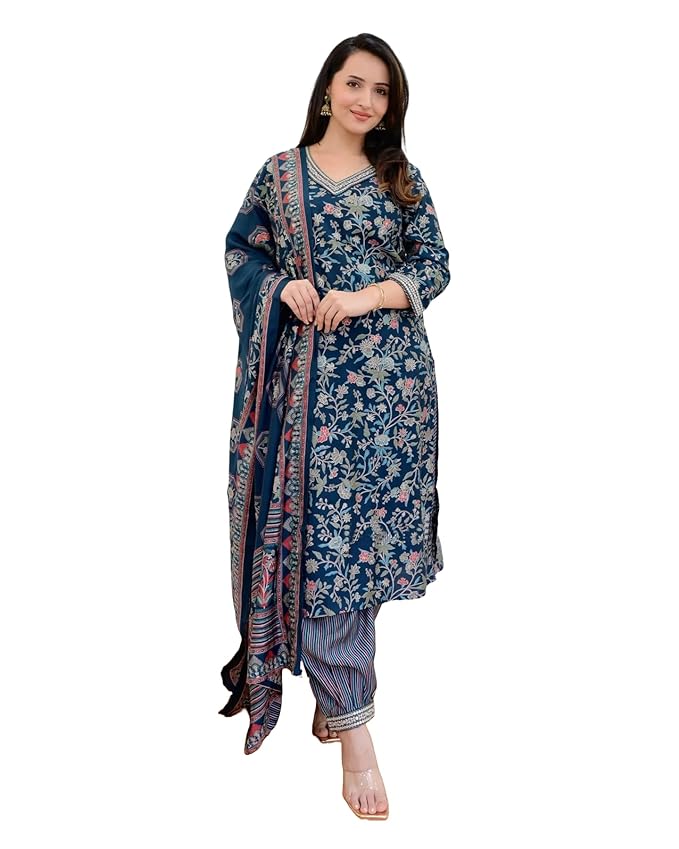 Women Kurta and Pant Set With Dupatta